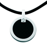 Sort cirkel, vedhæng i stål