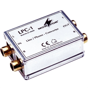 LPC-1 Monacor Line til phono adapter. Tilslut liniesignal til phono-input