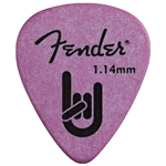 Fender 351 Rock On Pickpack plektre. 12stk 1.14mm Extra Heavy i Lilla