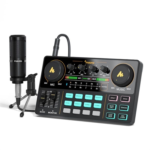 Maono Maonocaster Lite AU-AM200 S1 podcaster-mixer og mikrofon