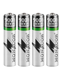 NIMH-900R/4. 4 stk. genopladelige NiMH batterier AAA. Spar batterierne!