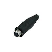 Mini XLR fatning REAN, 3-pol stænktæt, sort hus