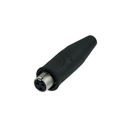 Mini XLR fatning REAN, 3-pol stænktæt, sort hus