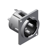 XLR chassis 3-pole han D-series