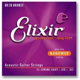 Elixir Nanoweb 80/20 Bronze - Acoustic Light 12-str. 010-047 
