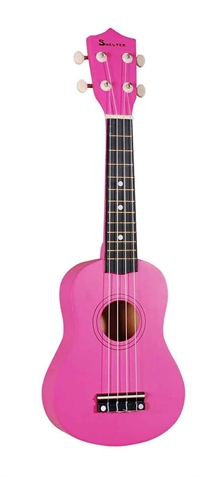 Shelter UK1S-PK ukulele, pakkeløsning pink