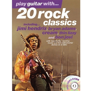 Play guitar with 20 Rock Classics - Bog og 2 stk CD